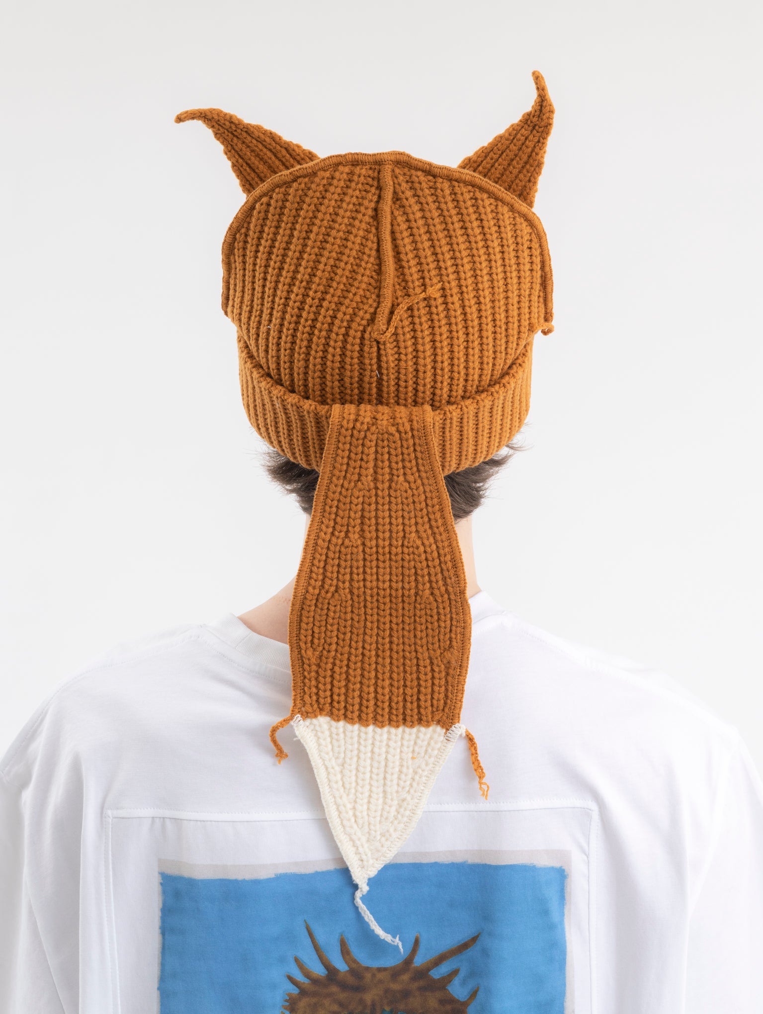 Aime Style Fox Head Beanie Ecru detail 3