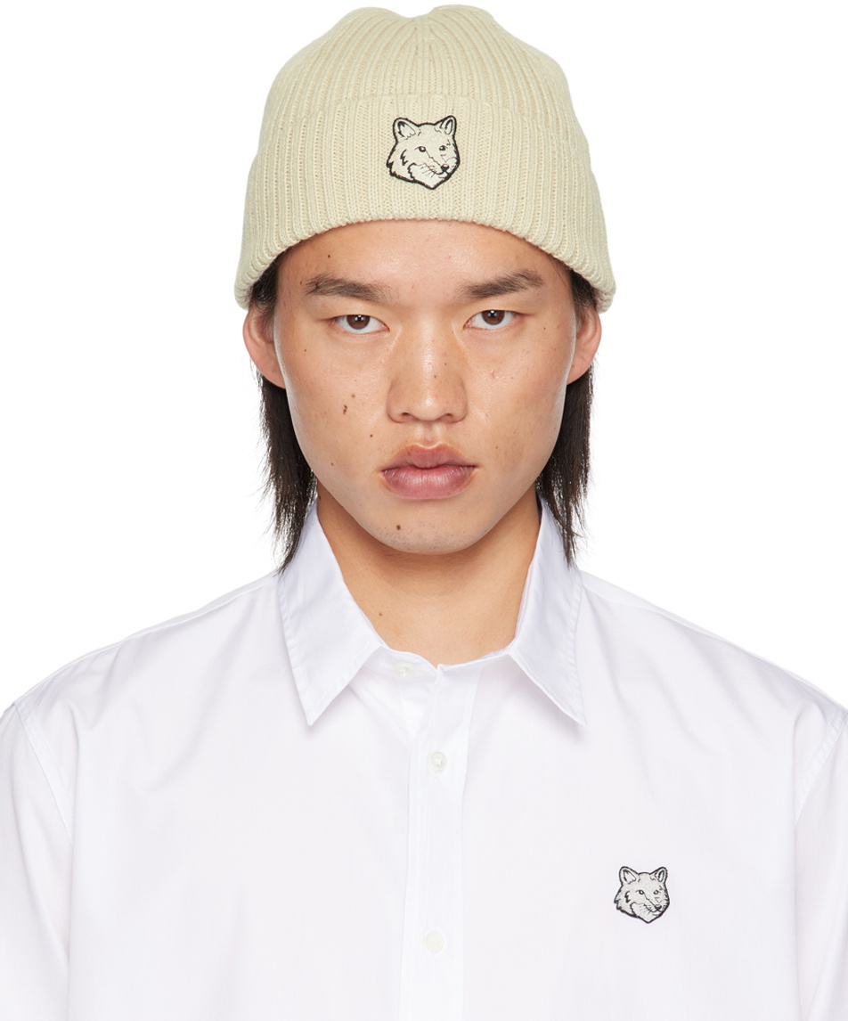 Aime Style Fox Head Beanie Ecru detail 4