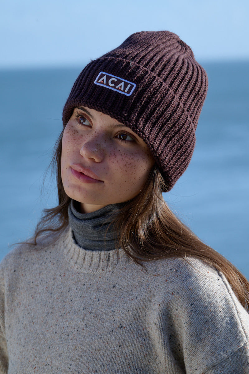 ALD Style Wool Beanie 137 Chocolate detail 4