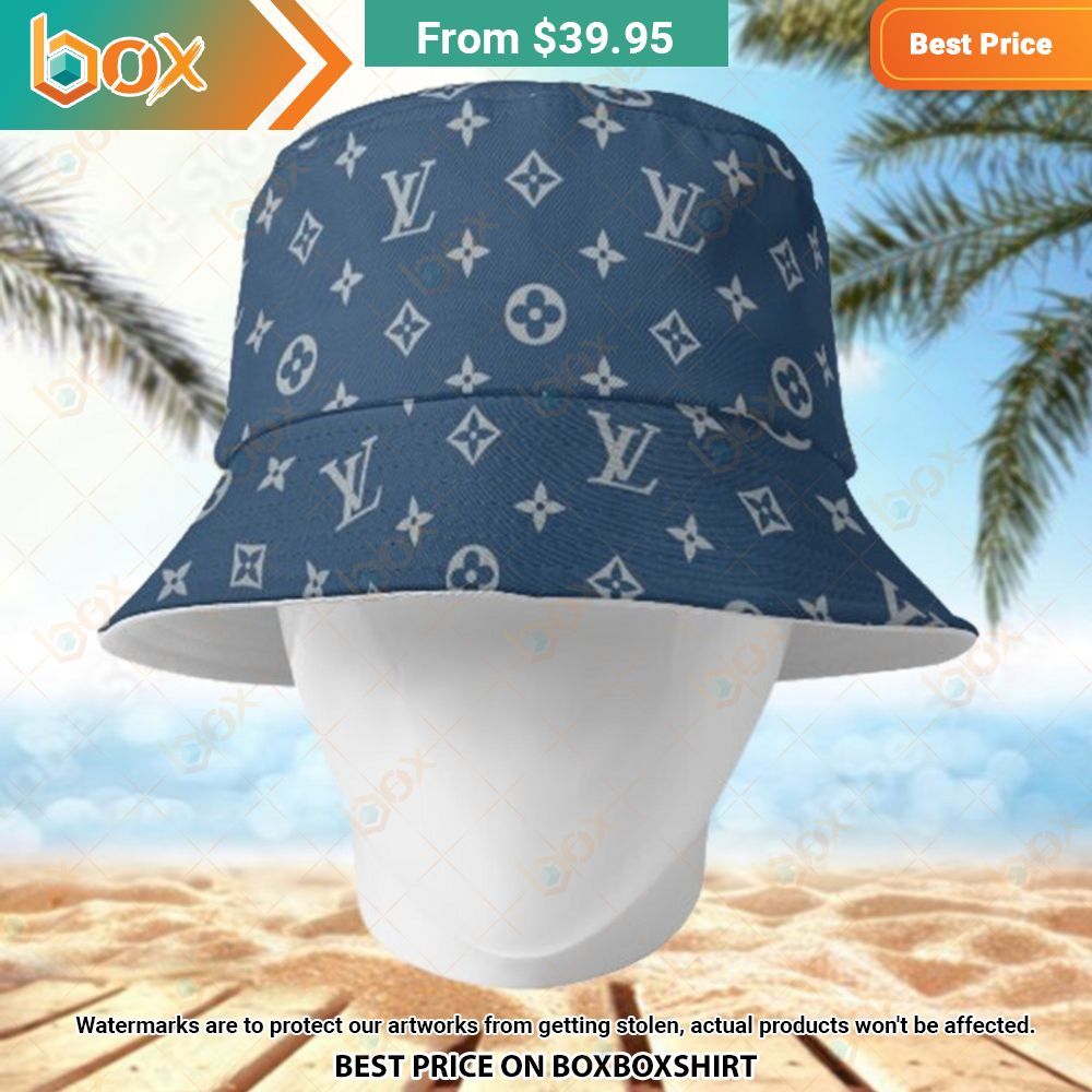 LV Style Bucket Hat 173 Navy detail 2