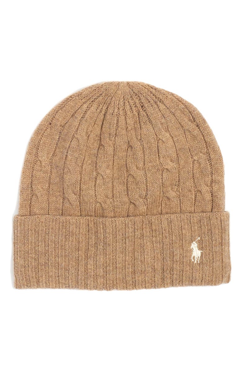 Polo Style Cuffed Beanie 174 Sand detail 3