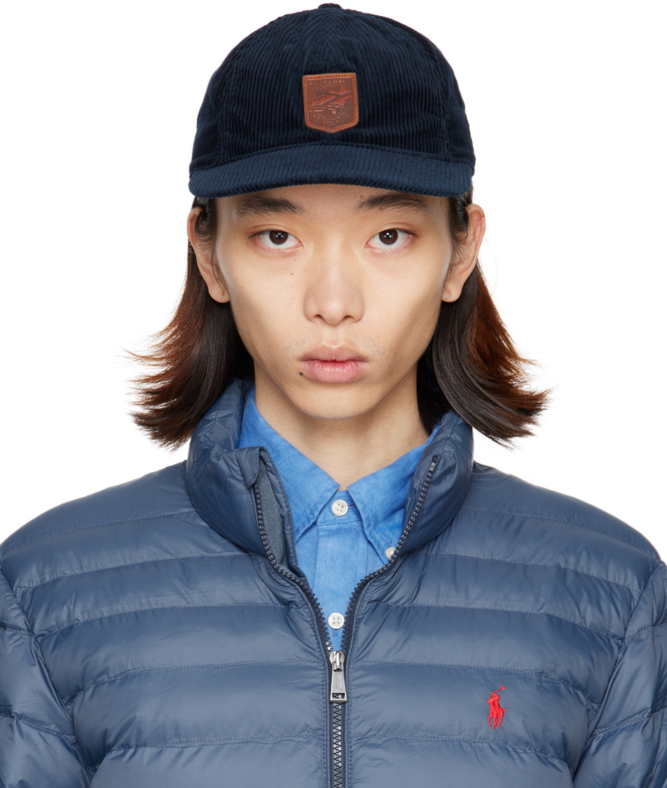 Polo Style Corduroy Cap 175 Navy detail 3