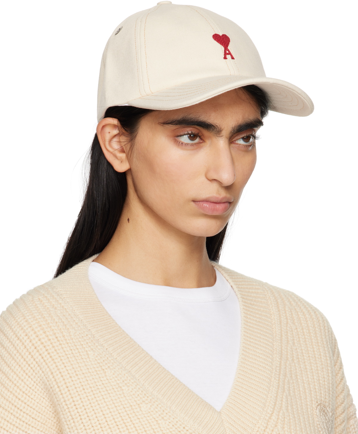 Ami Style Ami de Cœur Cap Off-White detail 2