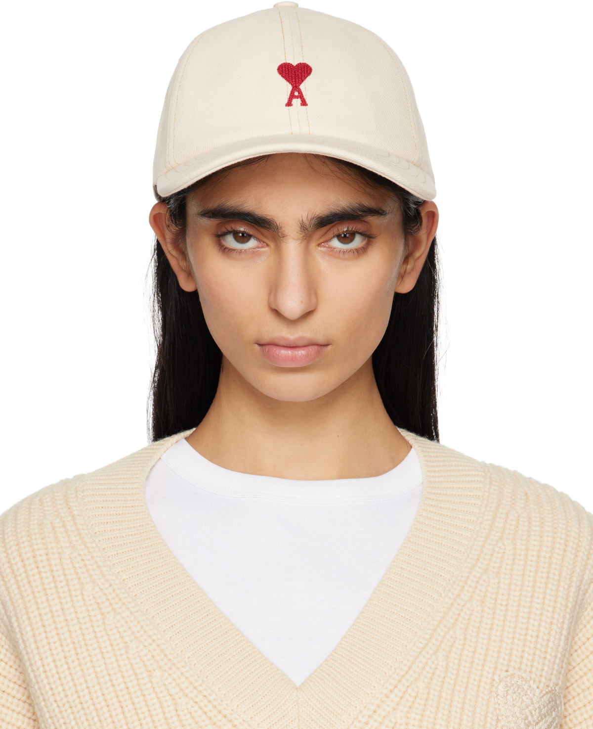 Ami Style Ami de Cœur Cap Off-White detail 3