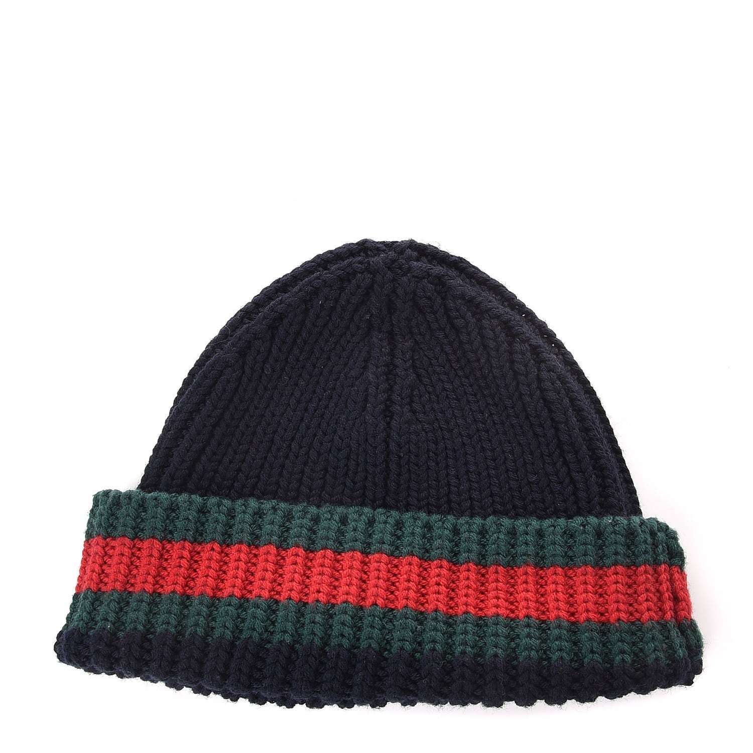 Gucci Style Wool Beanie 207 Navy detail 3