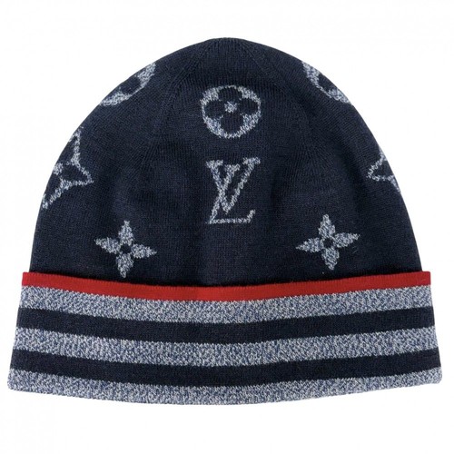 LV Style Wool Beanie 234 Navy detail 2