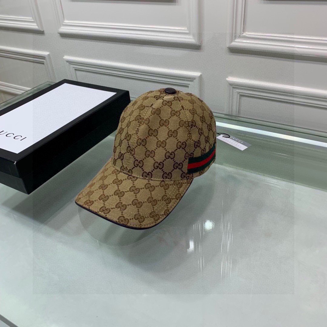 Gucci Style GG Canvas Baseball Cap Beige / Ebony detail 3