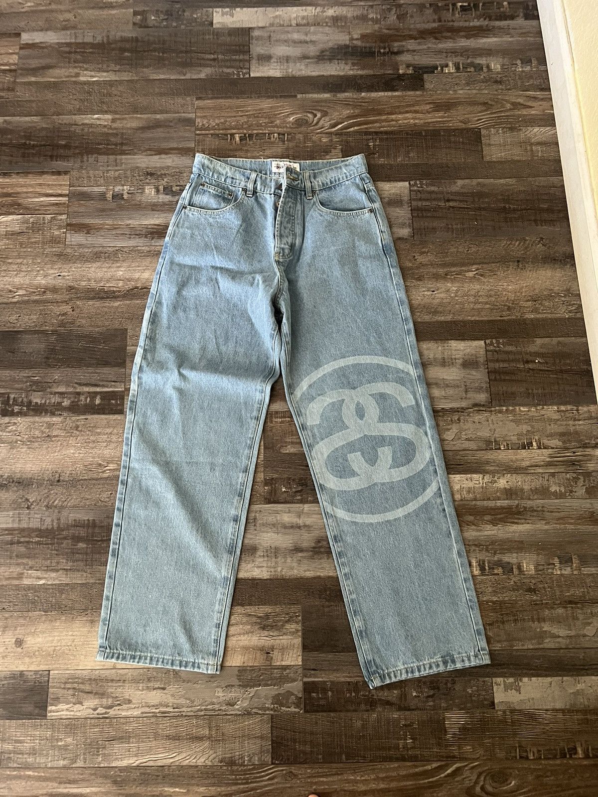 Corteiz Style Denim Wide Leg 30 Cement detail 4