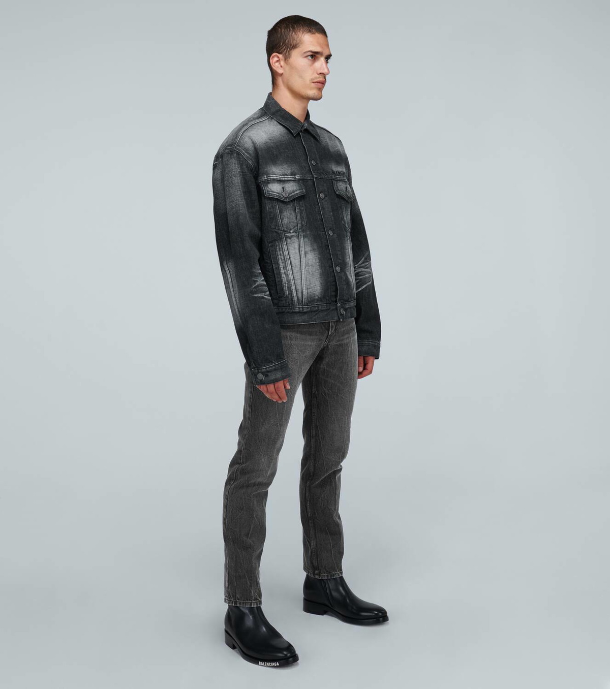 Balenciaga Style Slim Denim 159 Sage detail 2