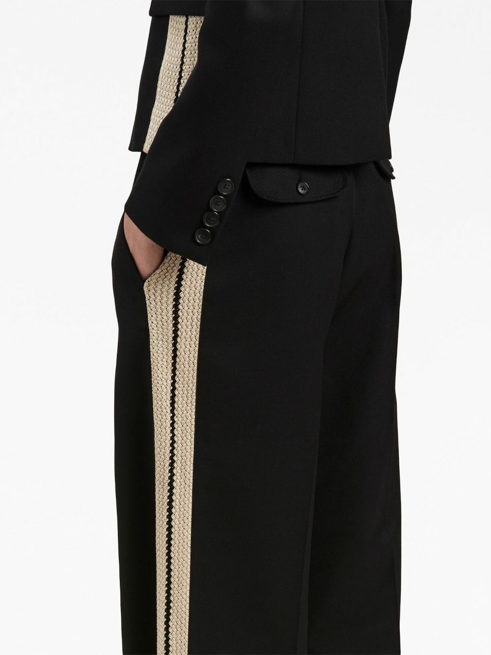 Palm Angels Style Wool Trouser 55 Bone detail 2