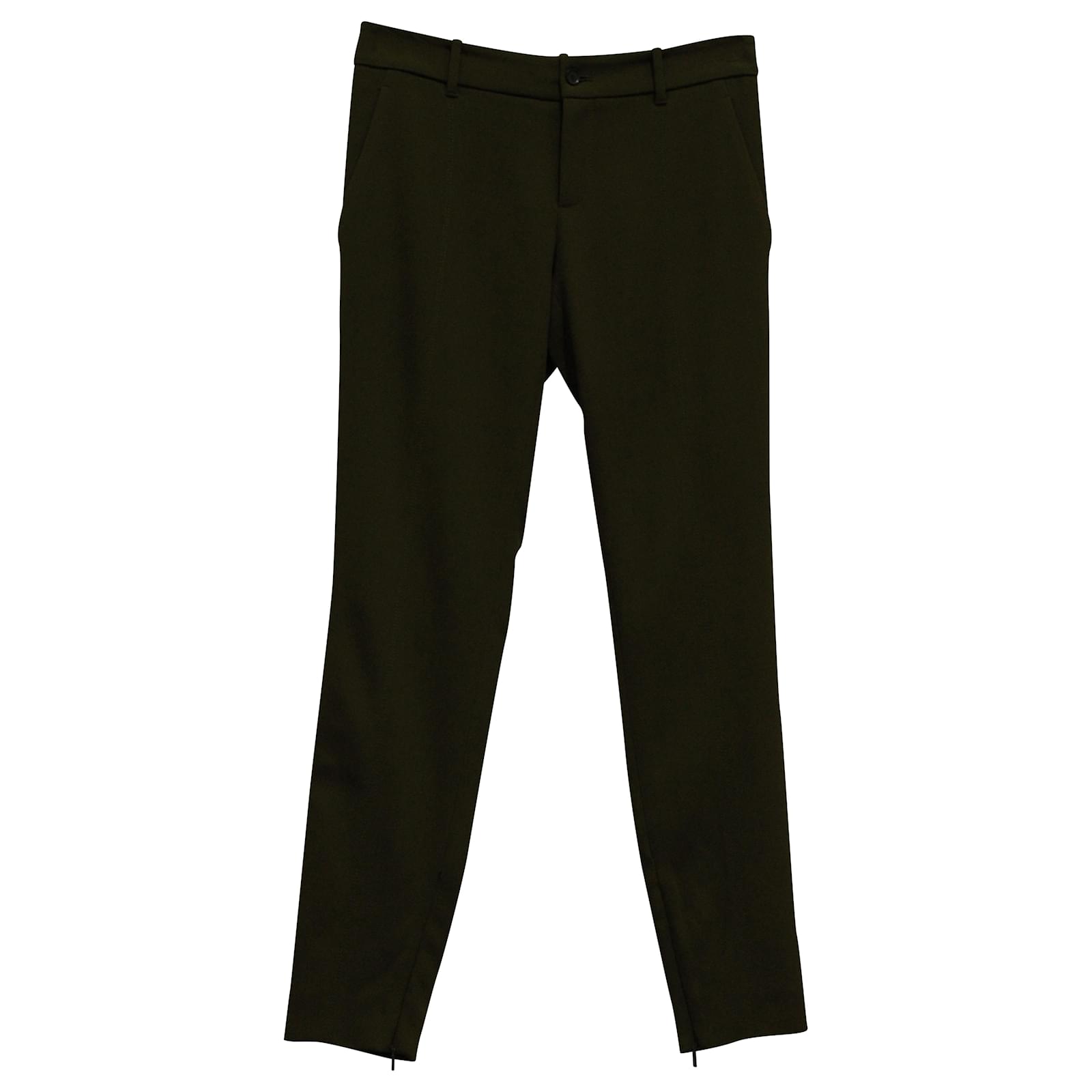 Gucci Style Wool Trouser 79 Olive detail 4