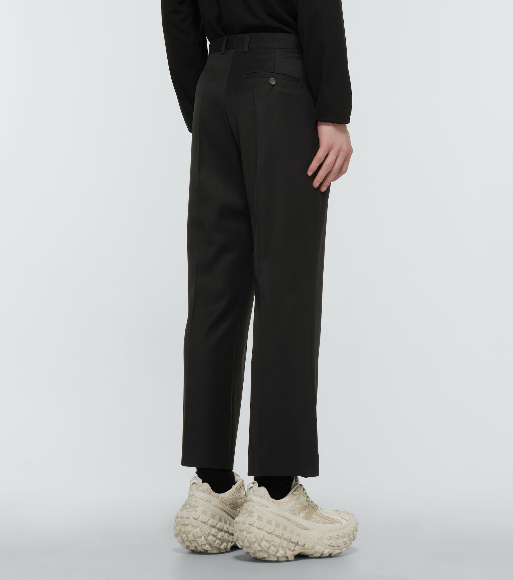 Balenciaga Style Wool Trouser 105 Sand detail 3