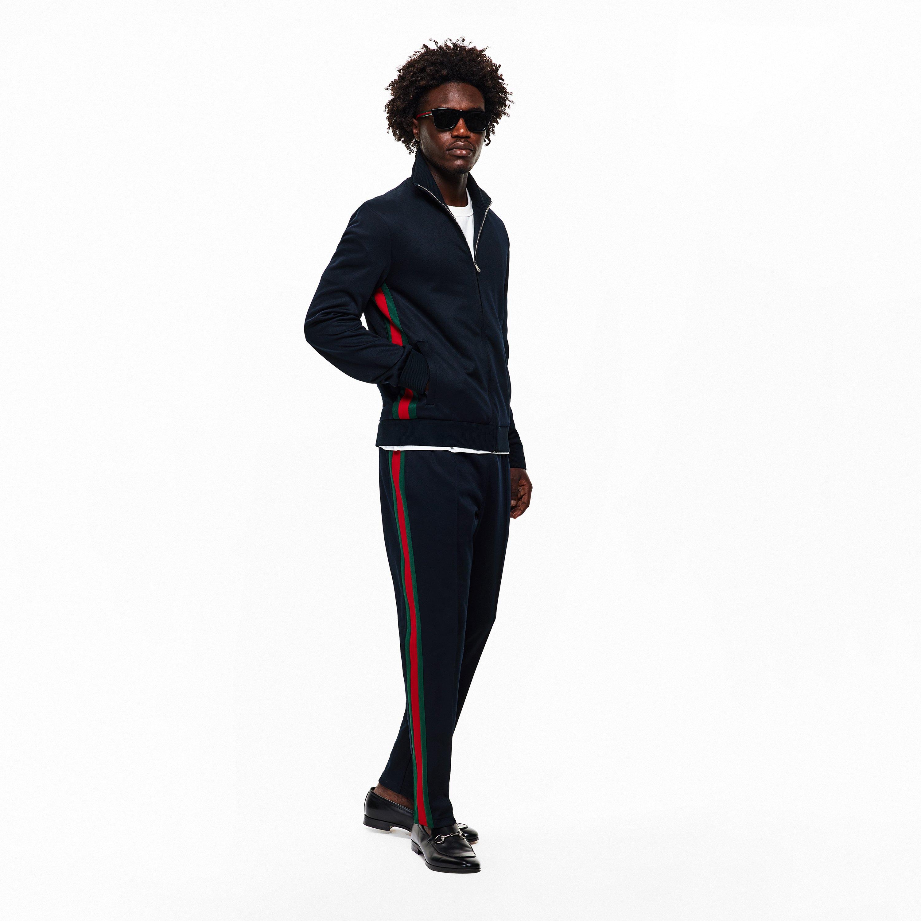 Gucci Style Fleece Jogger 109 Navy detail 2