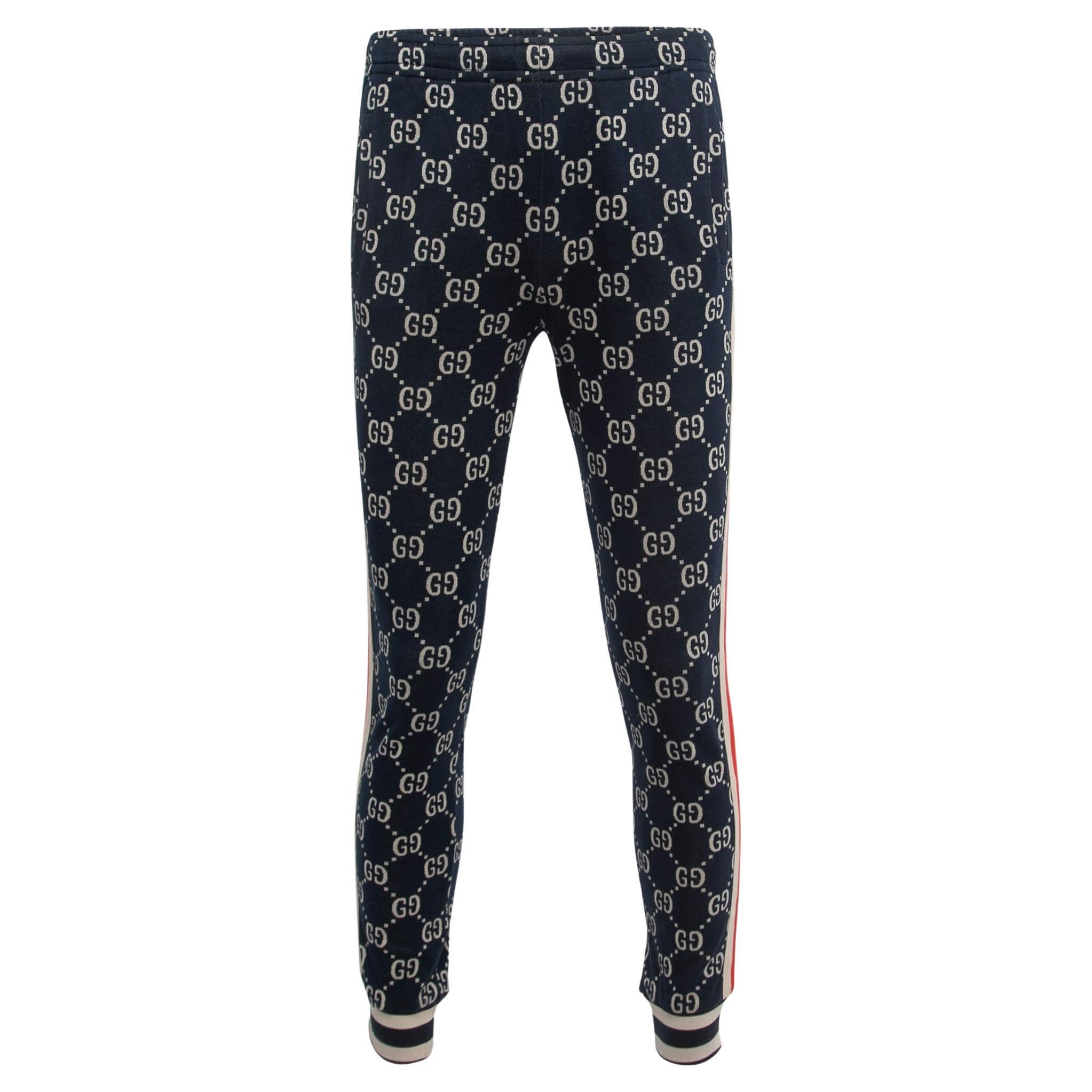 Gucci Style Fleece Jogger 109 Navy detail 3