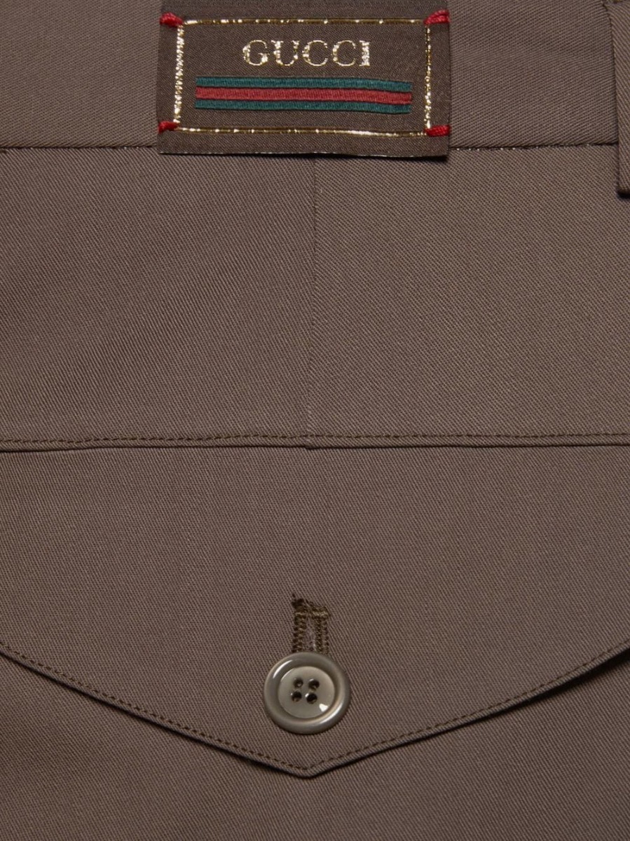Gucci Style Wool Trouser 113 Cement detail 3