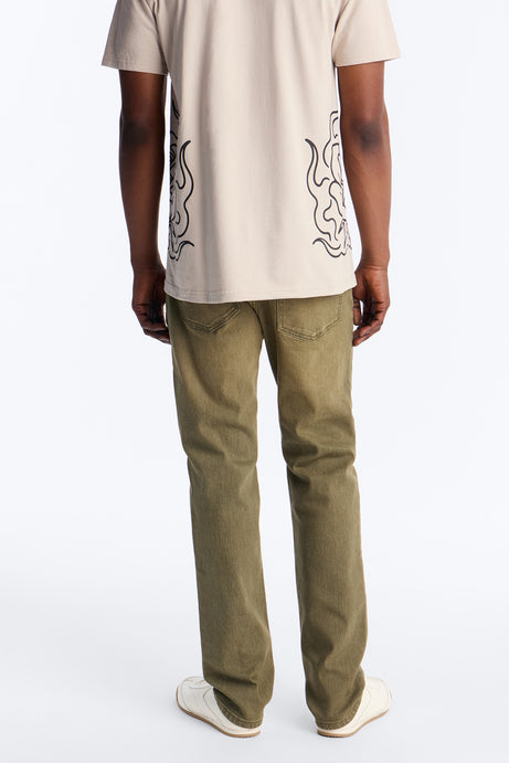 Essentials Style Slim Denim 126 Olive detail 4