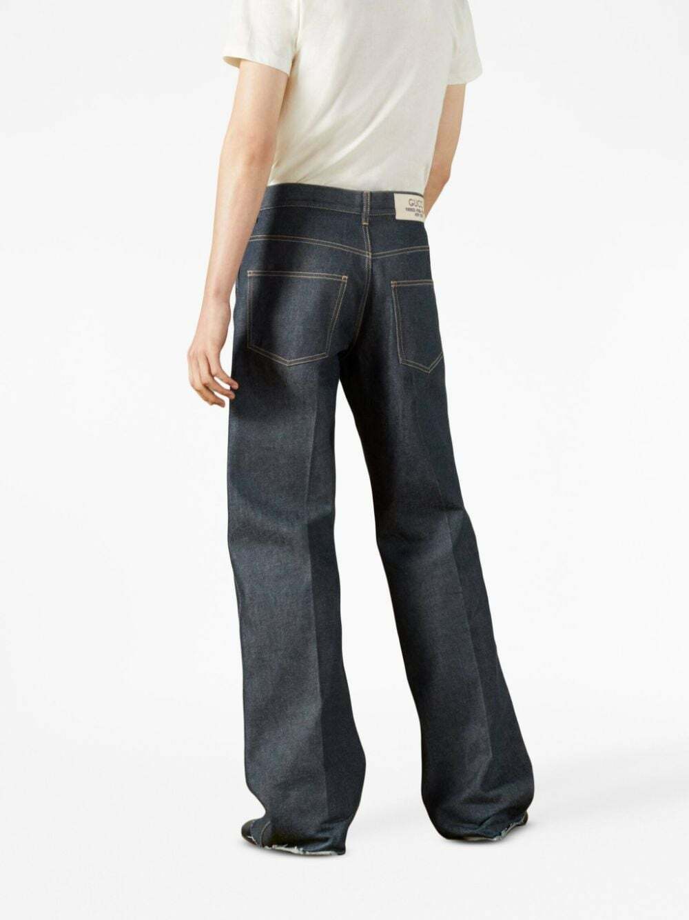 Gucci Style Denim Wide Leg 127 Cement detail 3