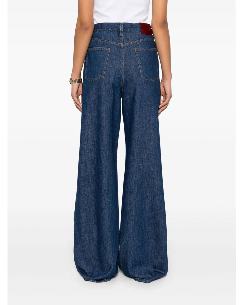 Gucci Style Denim Wide Leg 127 Cement detail 4