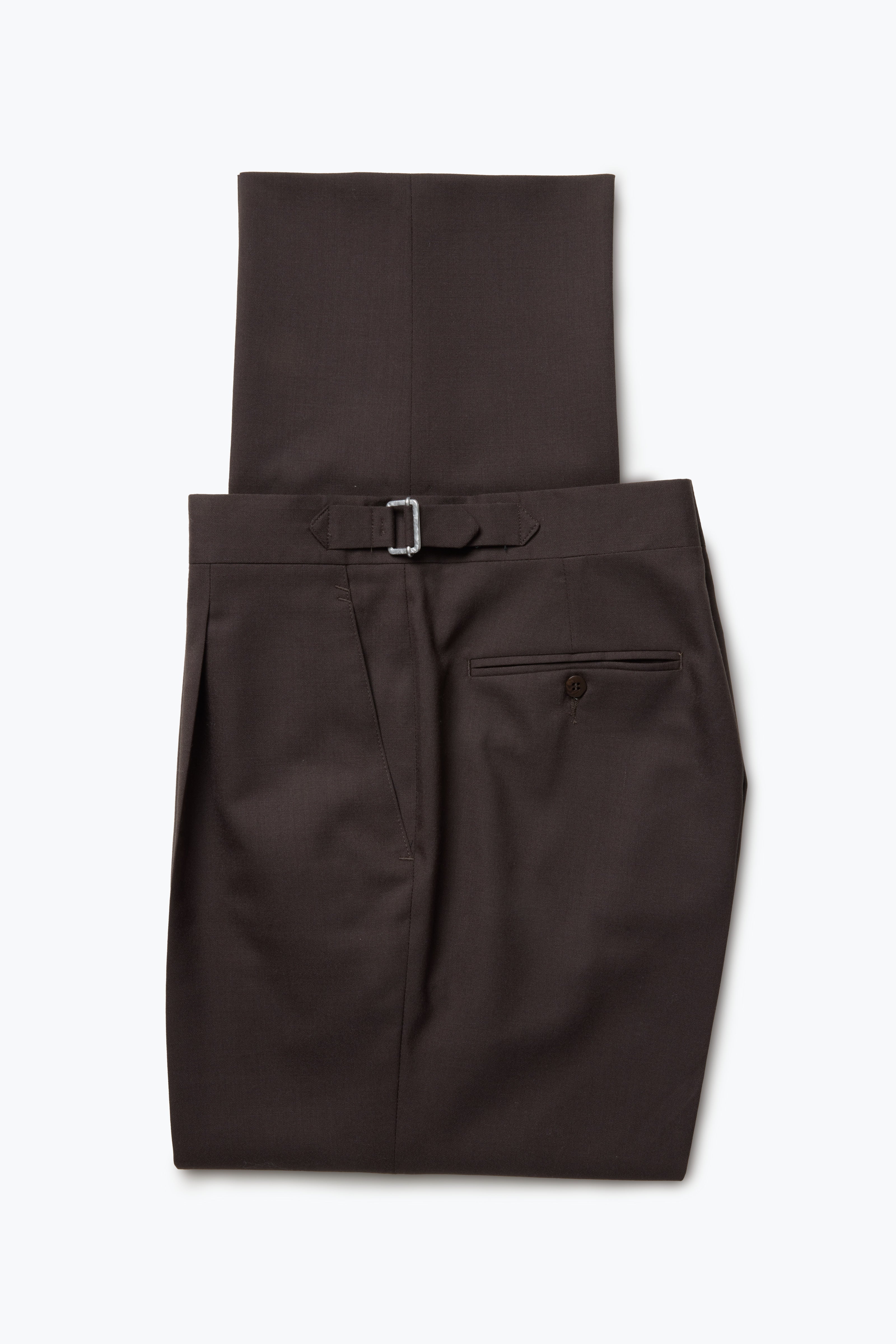ALD Style Pleated Trouser 128 Chocolate detail 3