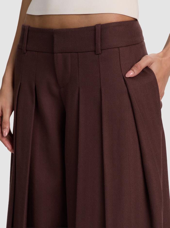 ALD Style Pleated Trouser 128 Chocolate detail 4