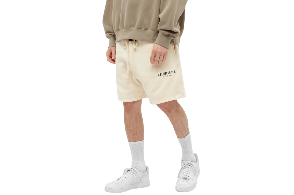 Essentials Style Fleece Shorts Buttercream detail 4