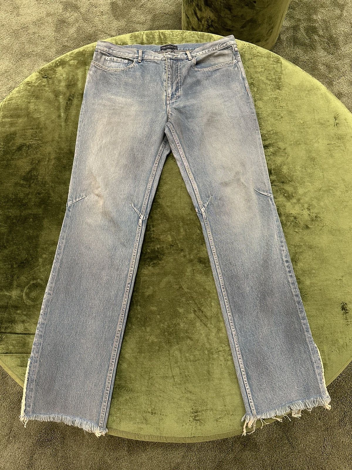 Balenciaga Style Slim Denim 159 Sage detail 3