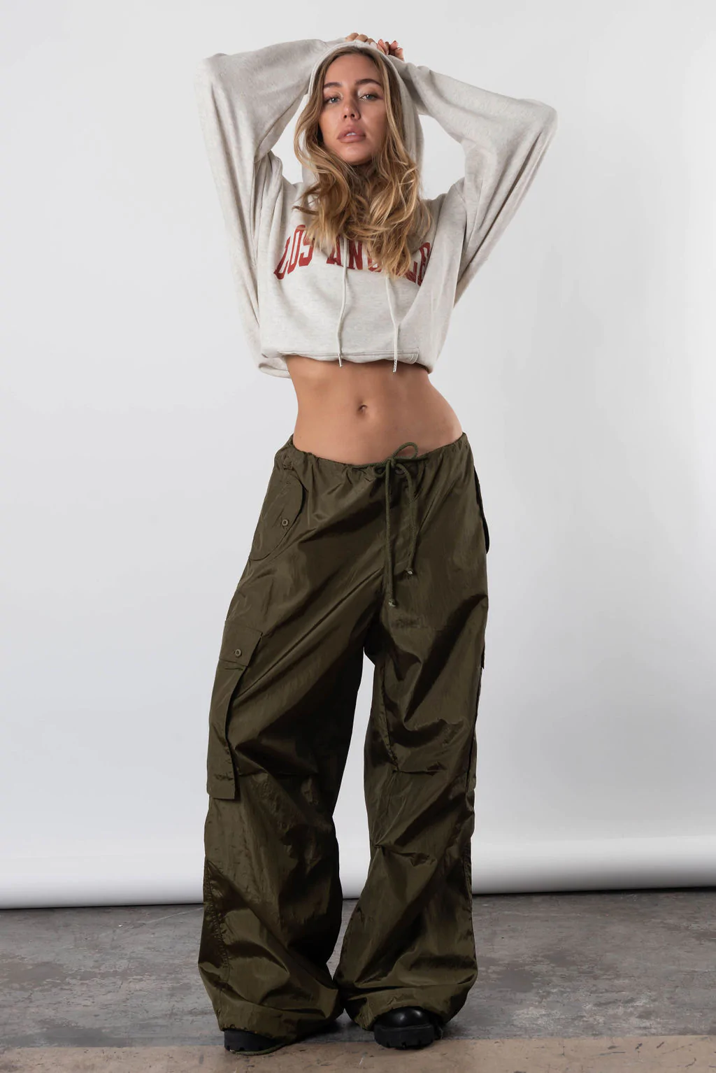 Dior Style Parachute Pant 160 Olive detail 4