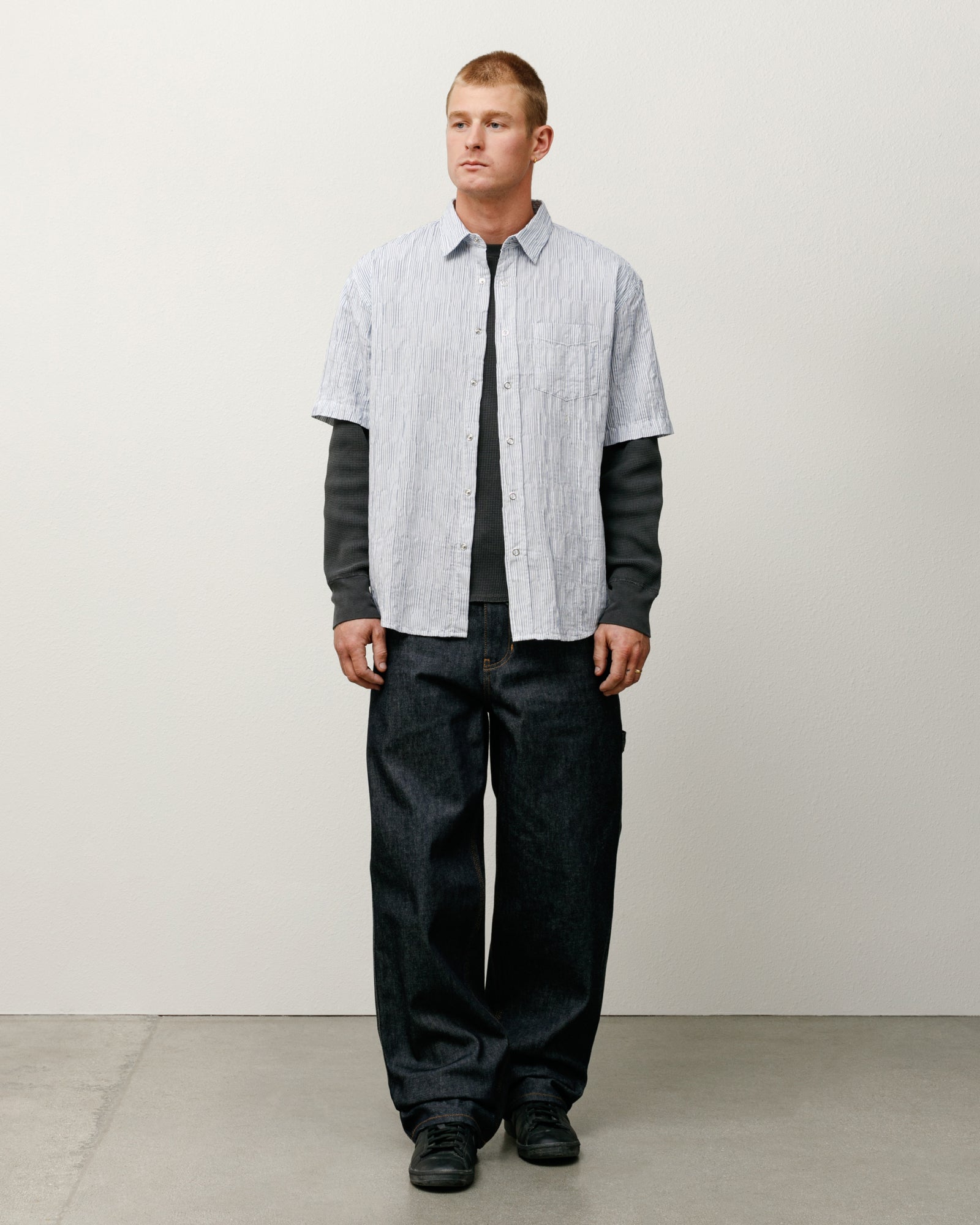 Stussy Style Pleated Trouser 183 Raw Denim detail 3