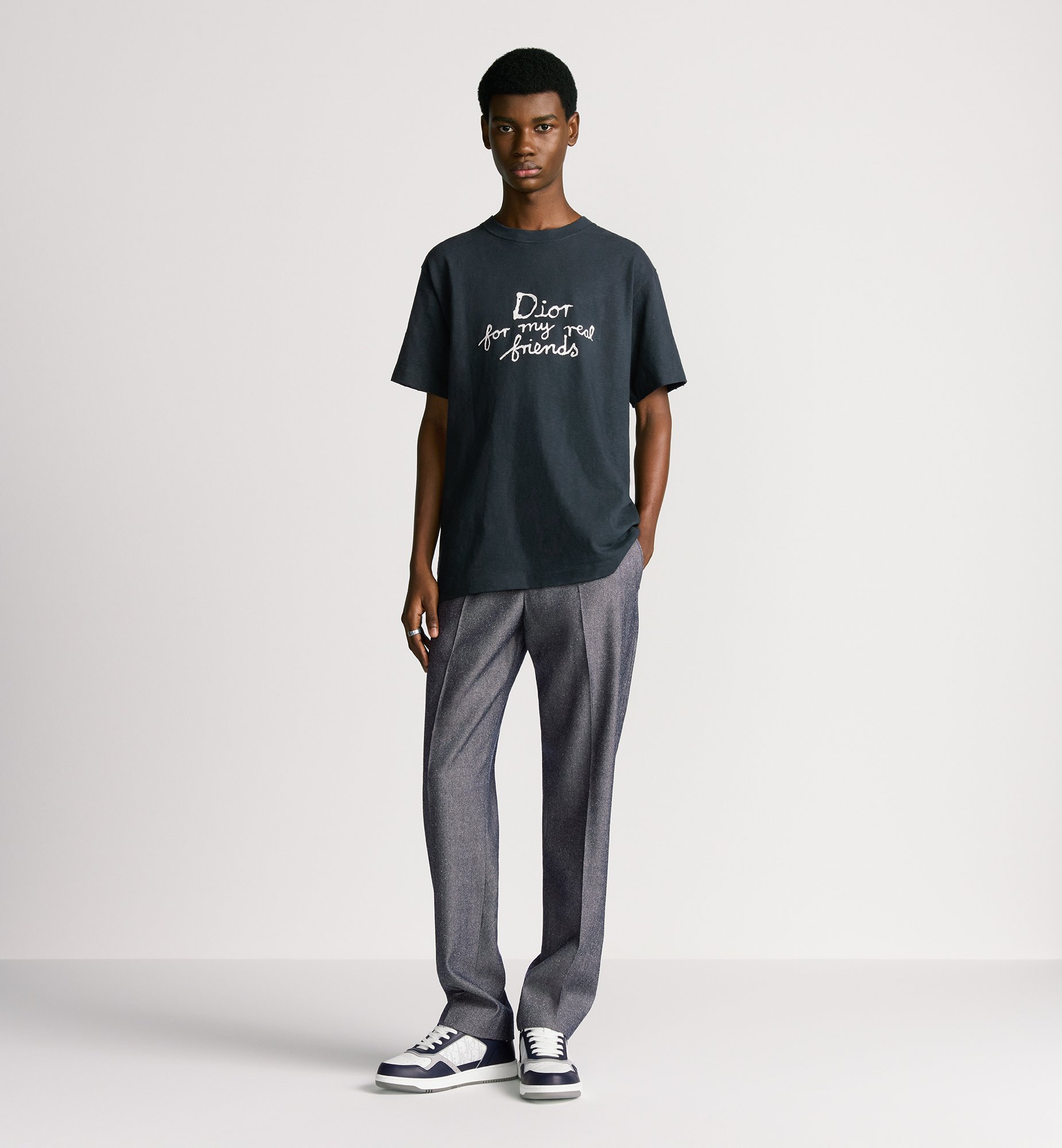 Dior Style Fleece Jogger 184 Raw Denim detail 4