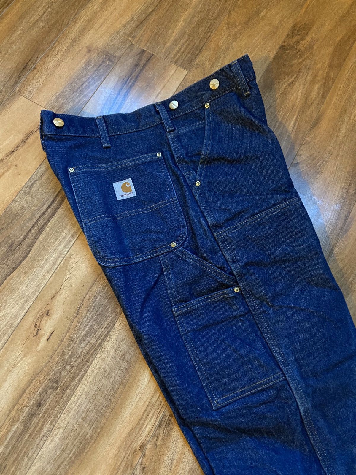 Carhartt Style Cargo Pant 203 Raw Denim detail 4