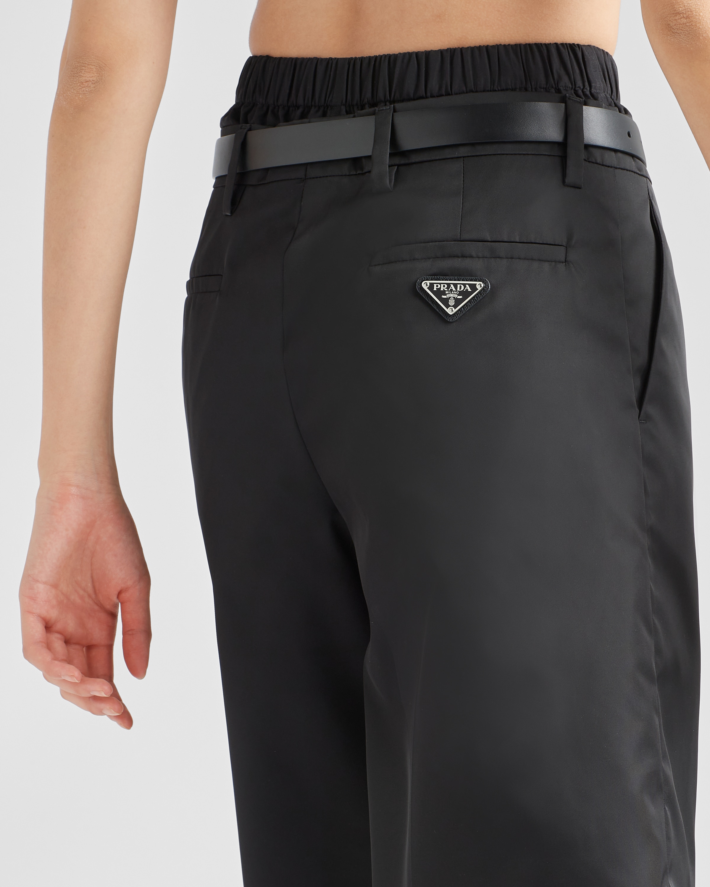 Prada Style Re-Nylon Track Trouser Nero detail 4