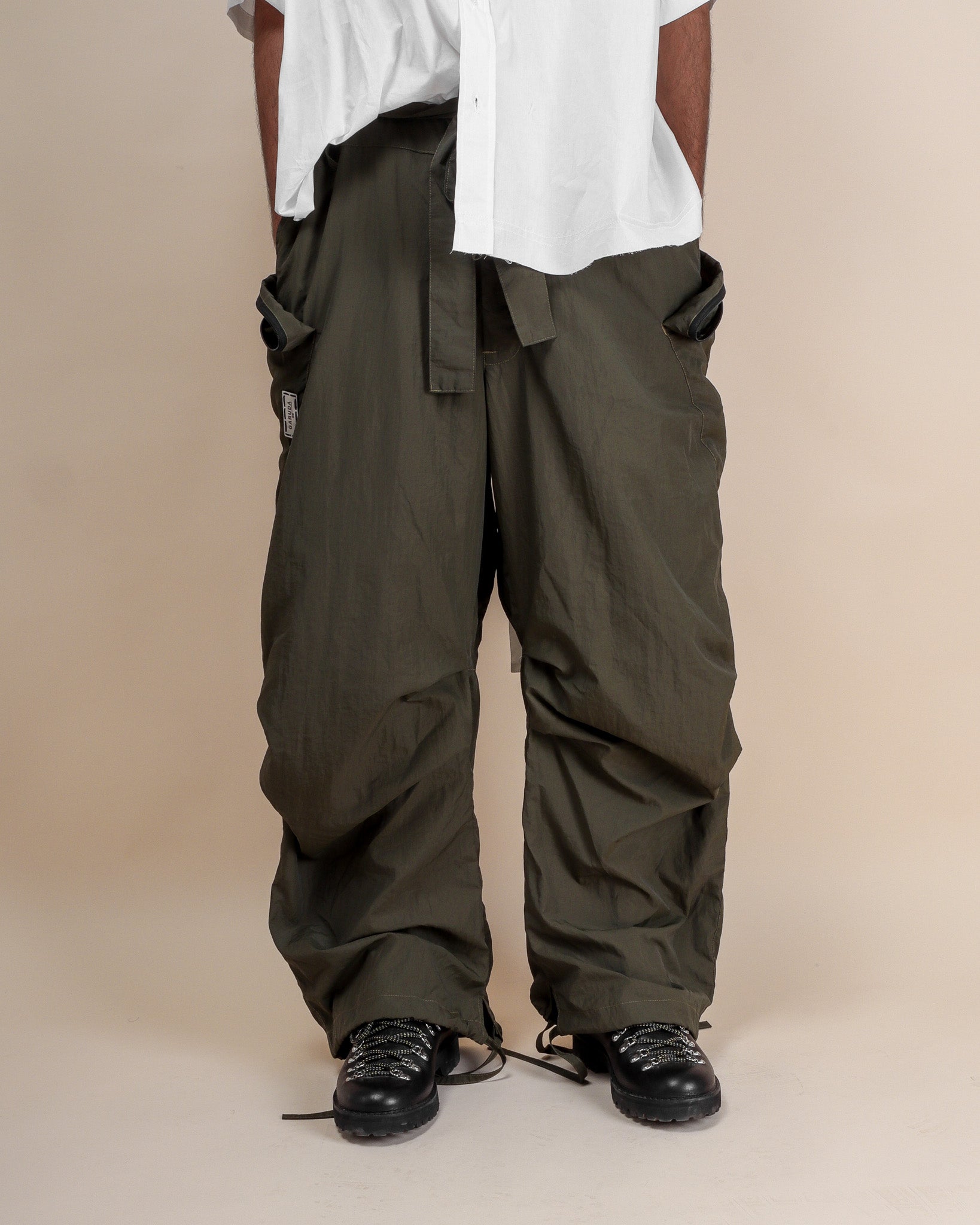 Gucci Style Parachute Pant 221 Olive detail 3