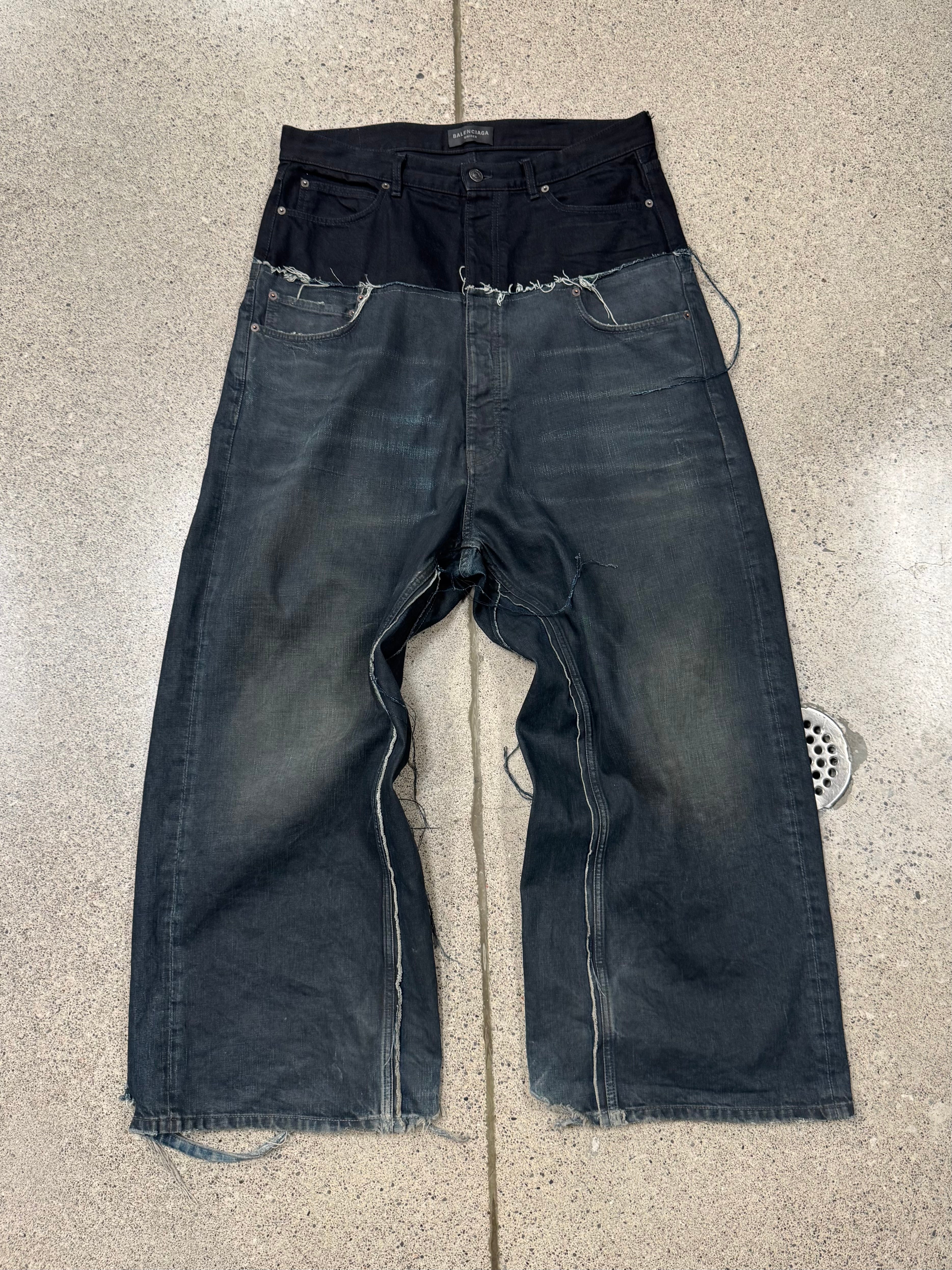 Balenciaga Style Denim Wide Leg 227 Charcoal detail 3