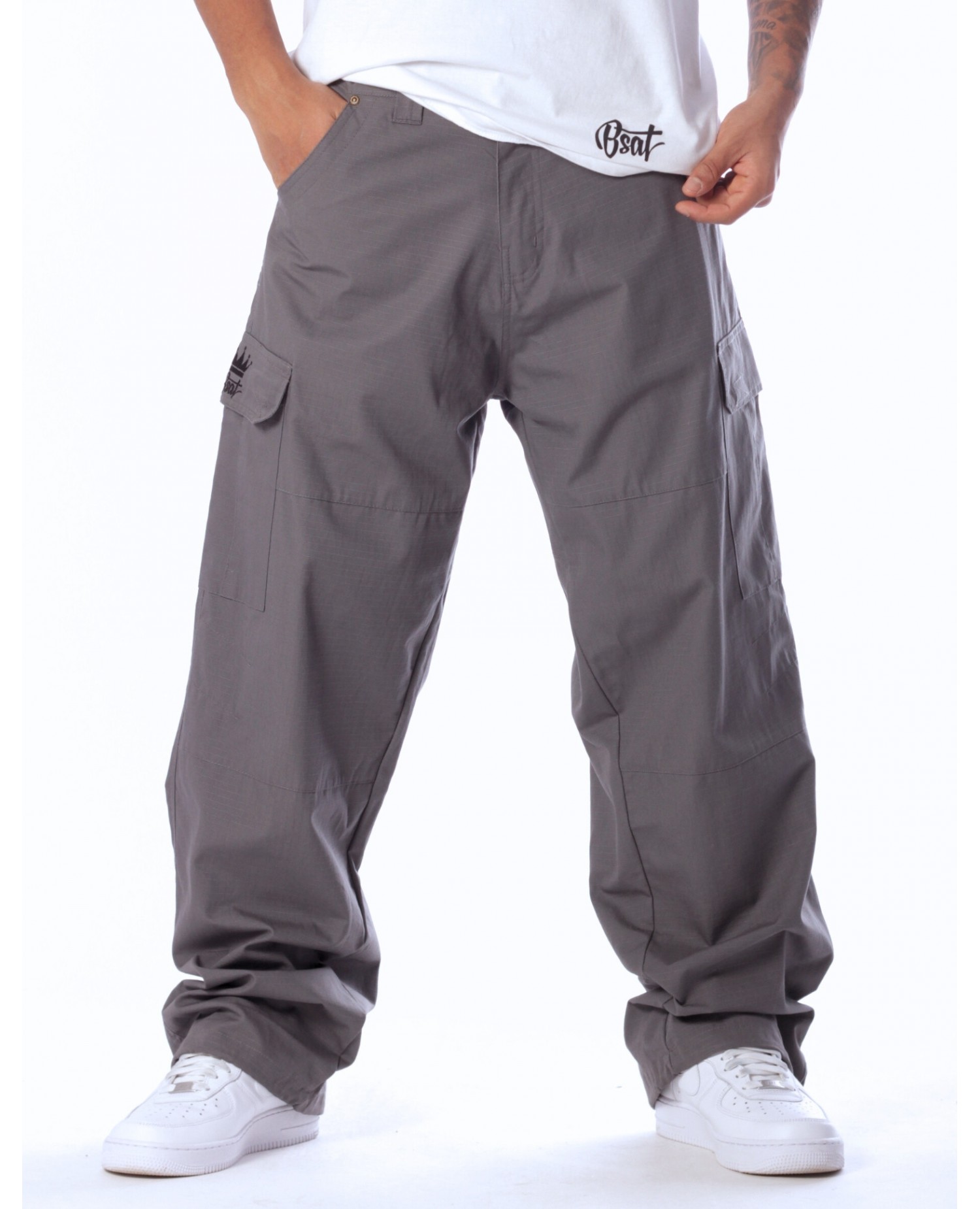 Balenc Style Baggy Cargo Pant Grey detail 3