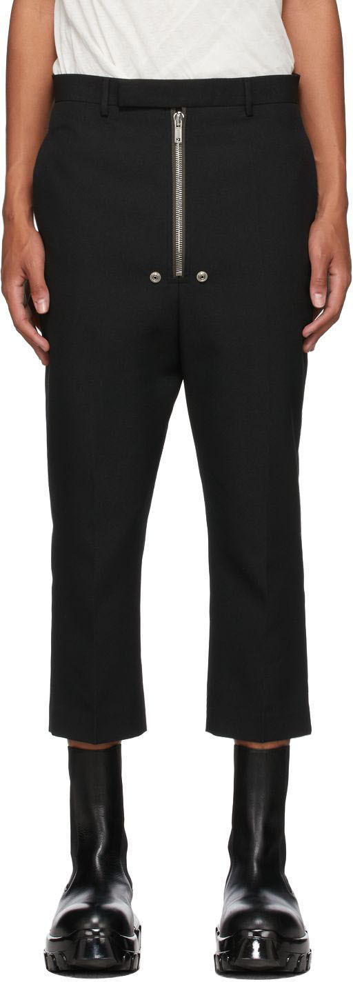 Rick Owens Style Bela Cropped Trouser Black detail 2