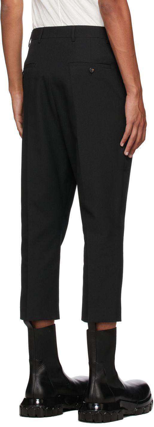 Rick Owens Style Bela Cropped Trouser Black detail 3