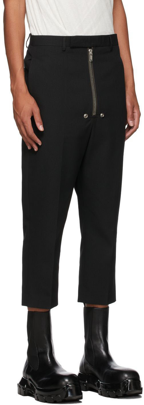 Rick Owens Style Bela Cropped Trouser Black detail 4