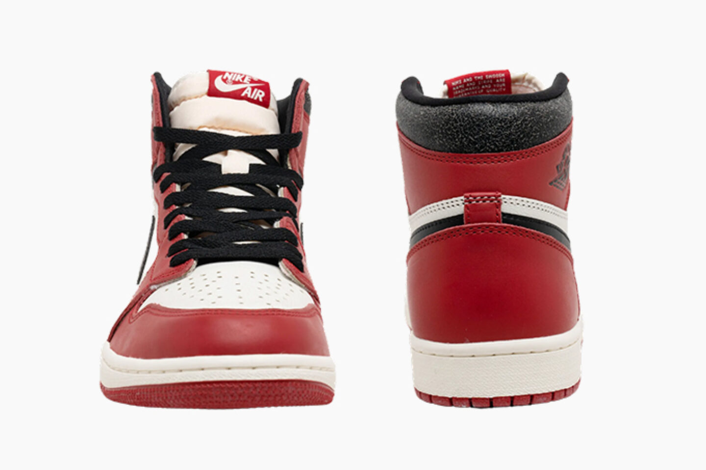 AJ AJ1 Chicago Lost & Found Red / White / Black detail 4