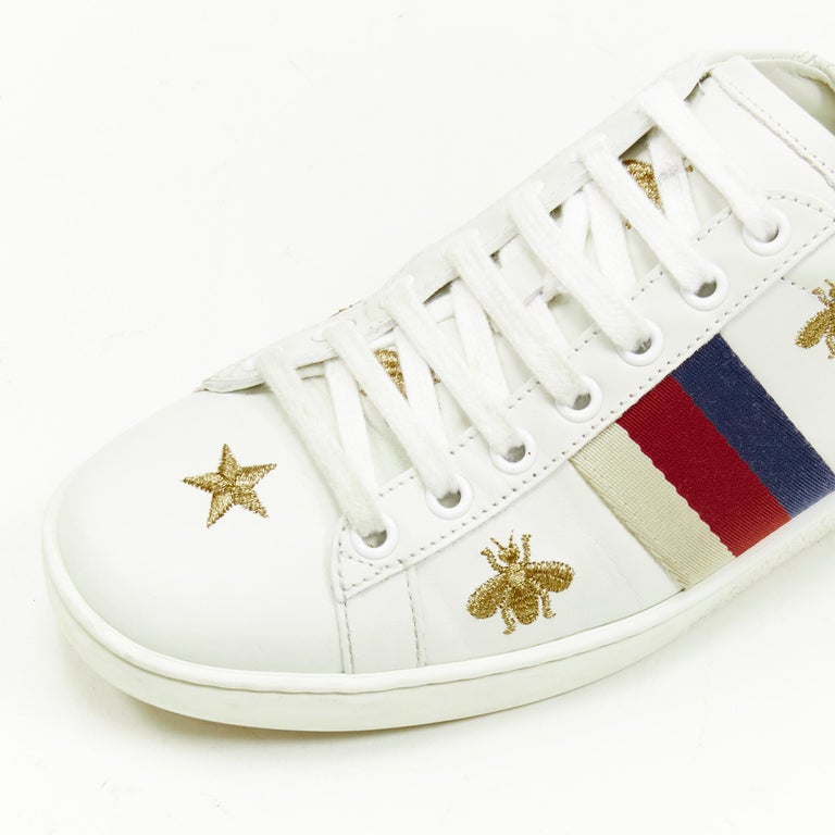 Gucci Style Ace Embroidered Sneaker White / Bee detail 2