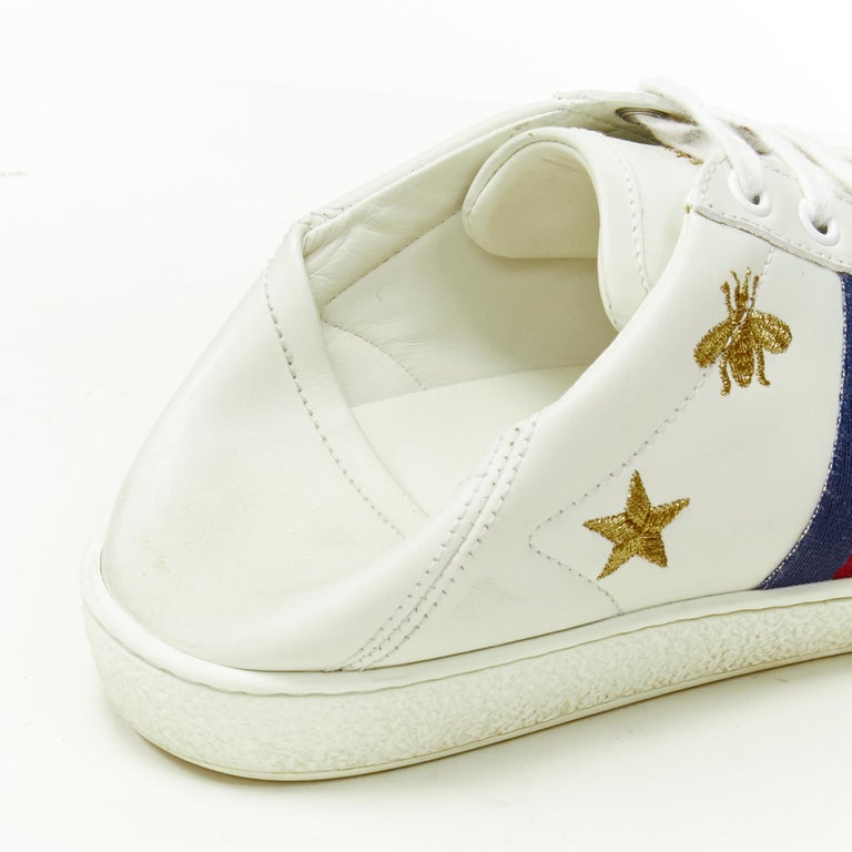 Gucci Style Ace Embroidered Sneaker White / Bee detail 3
