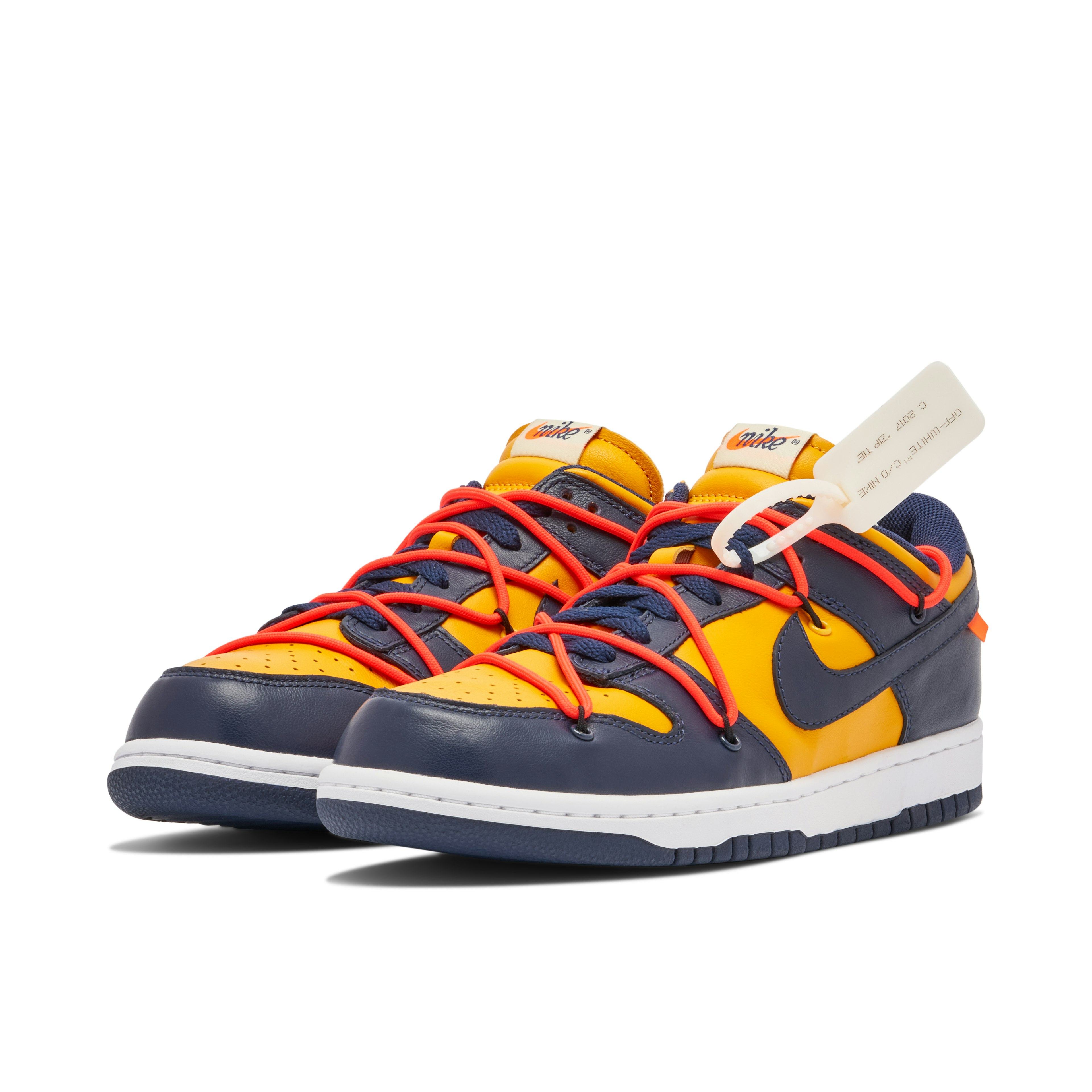Nike Off-White x Dunk Low Lot 01 University Gold detail 2