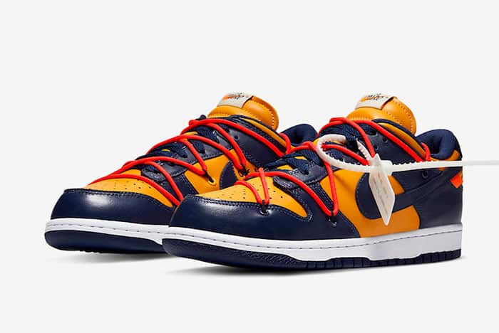 Nike Off-White x Dunk Low Lot 01 University Gold detail 3