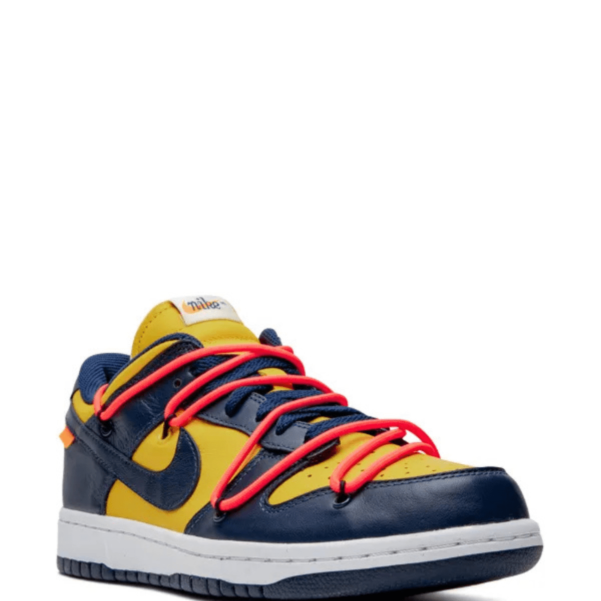 Nike Off-White x Dunk Low Lot 01 University Gold detail 4