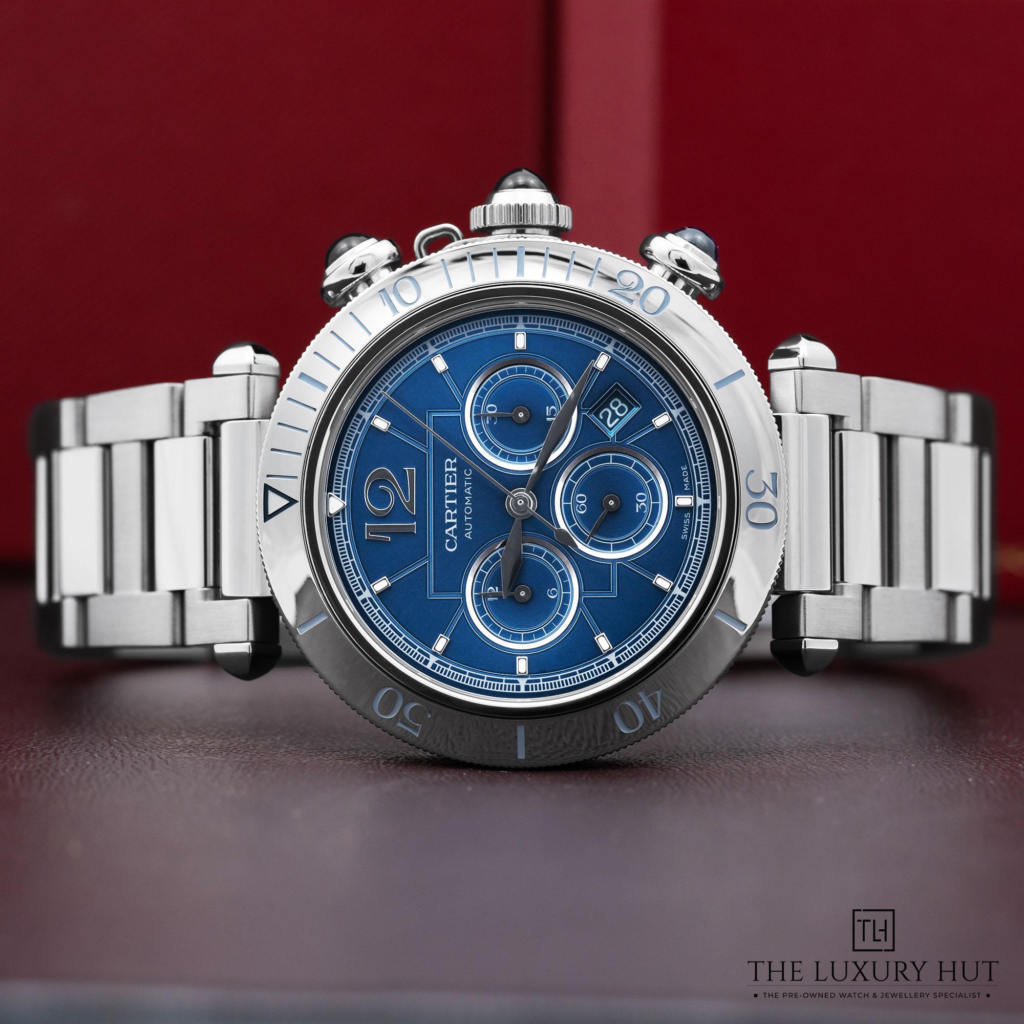 Cartier Style Daytona Chrono 31 Blue Dial / Steel detail 2