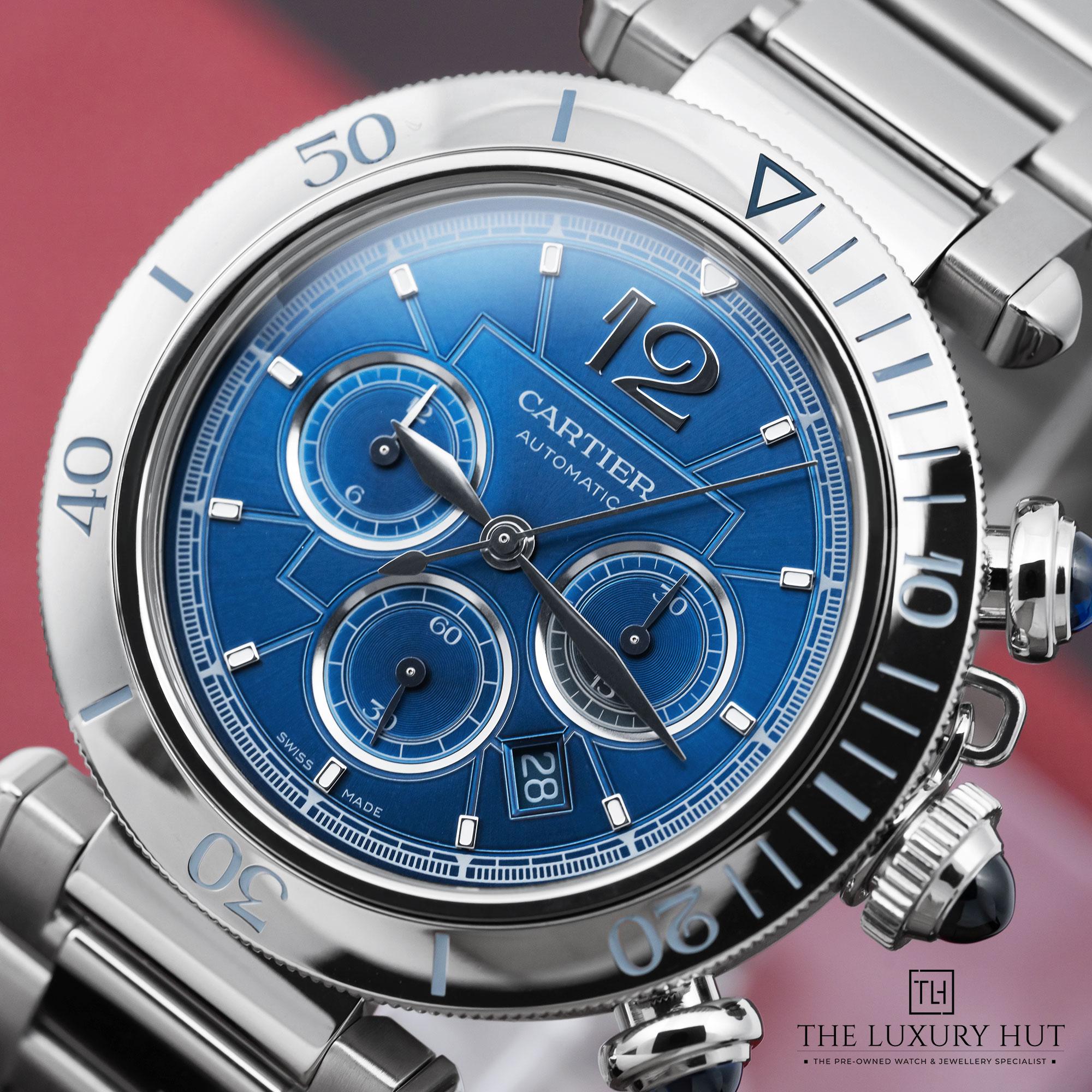 Cartier Style Daytona Chrono 31 Blue Dial / Steel detail 3
