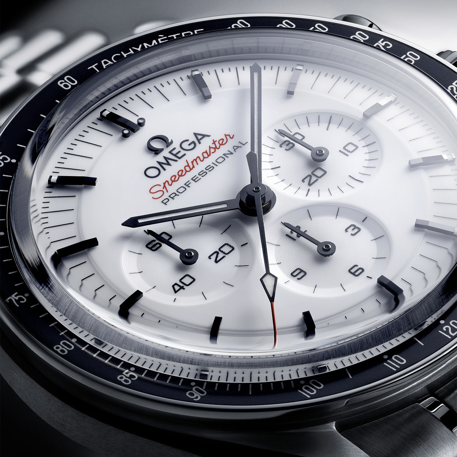 Omega Style Carrera Chrono 35 White Dial / Steel detail 2
