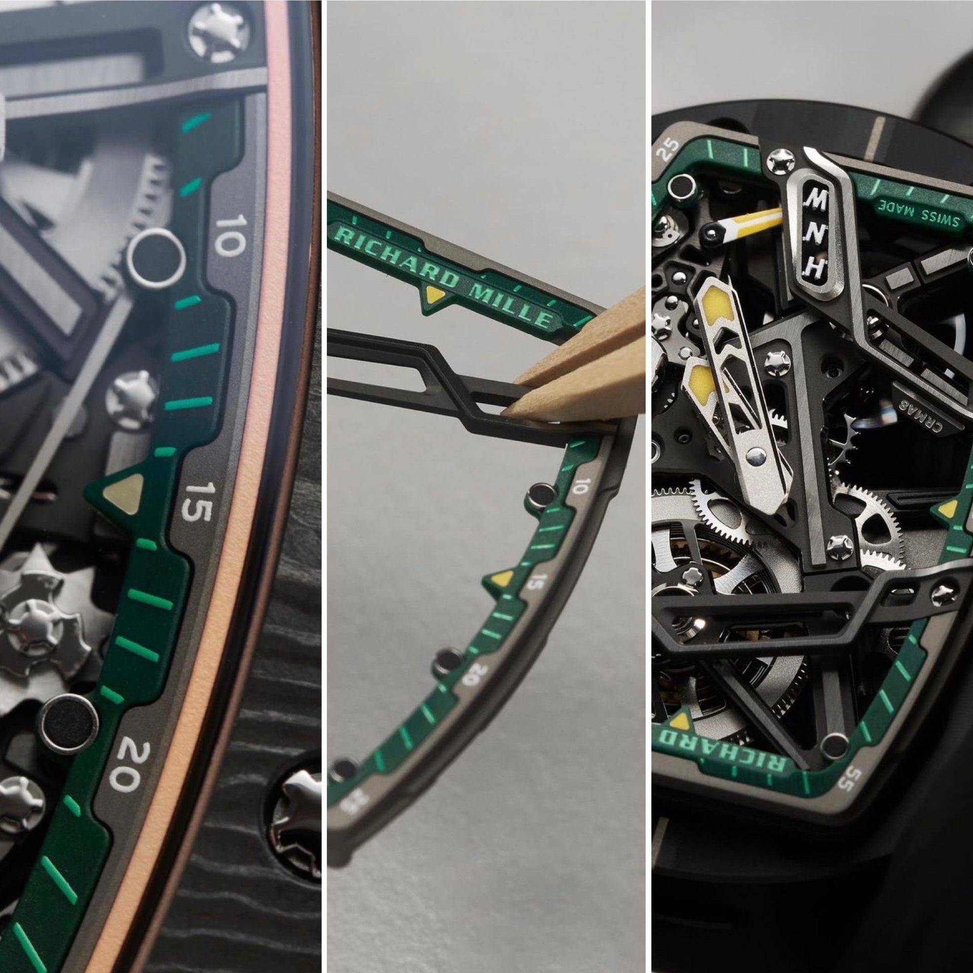 Richard Mille Style Big Bang 44 45 Green Dial / Steel detail 2
