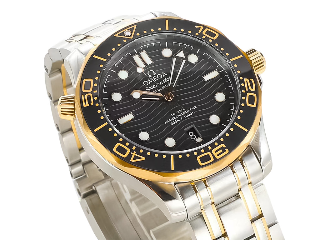 Cartier Style Seamaster 300 47 Two-Tone Gold detail 2
