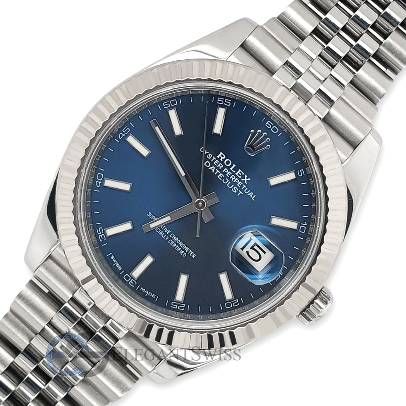 Omega Style Datejust 41 48 Blue Dial / Steel detail 3