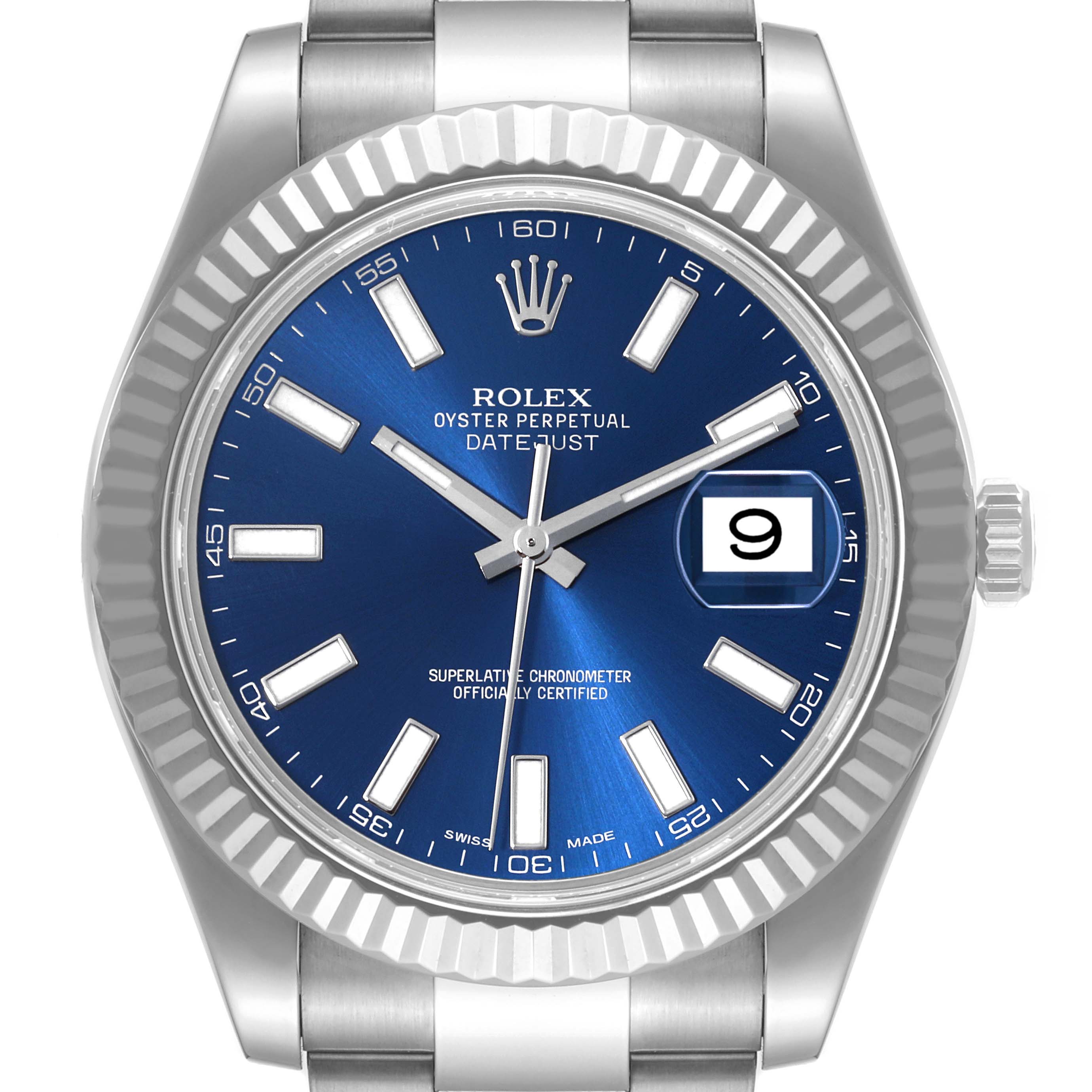 Omega Style Datejust 41 48 Blue Dial / Steel detail 4
